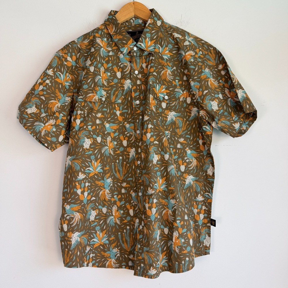 Howler Brothers H Bar B Snap Shirt Medium Gallos Galore Western Pearl Snap